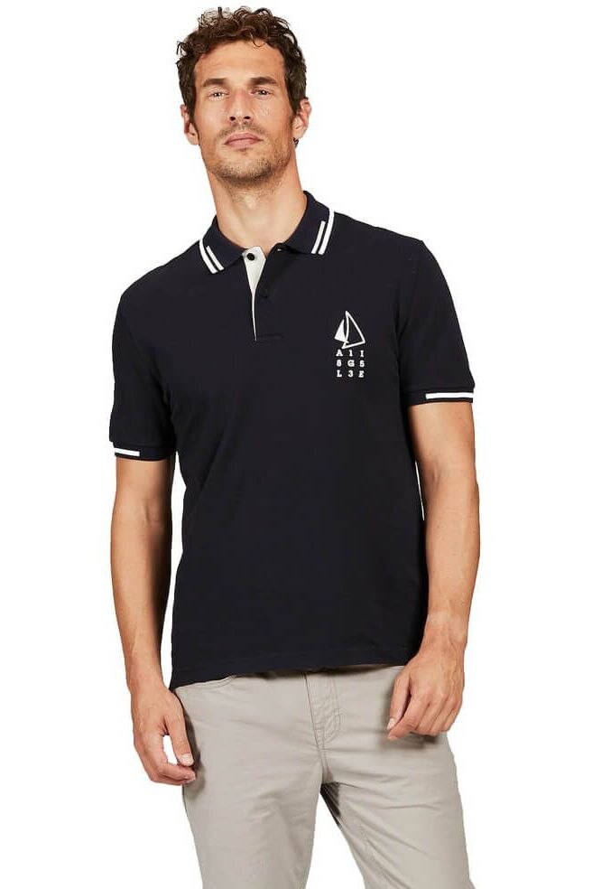 Tricou cu guler pentru barbati, Aigle Lygapolo-s, Bleumarin, M