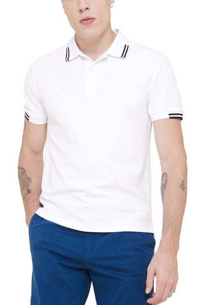 Tricou cu guler pentru barbati, Aigle Pleuro, Alb