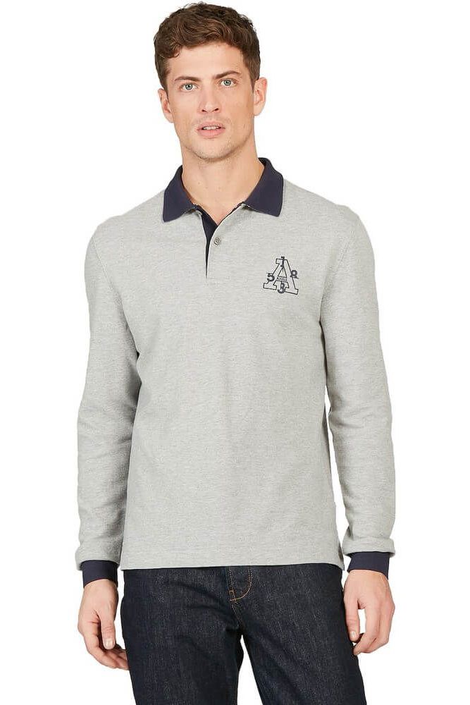 Tricou cu guler pentru barbati, Aigle Vauplane-t, Gri