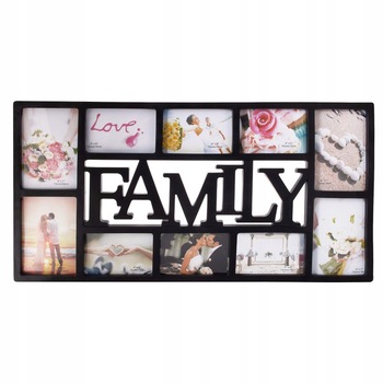 Rama foto SPRINGOS, FAMILY, pentru 10 fotografii, 37x72.5 cm, negru Rama foto SPRINGOS, FAMILY, pentru 10 fotografii, 37x72.5 cm, negru