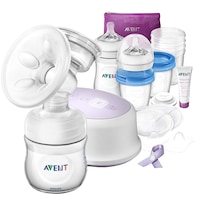 Set pentru alaptare Philips Avent Natural: pompa de san electrica si accesorii