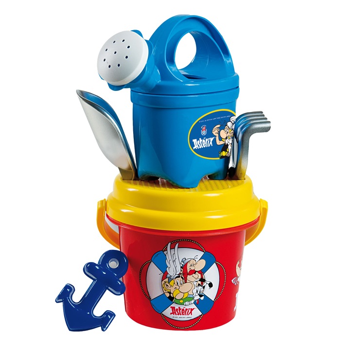 Комплект Androni, Asterix, Кофичка 13 см с играчки за пясък