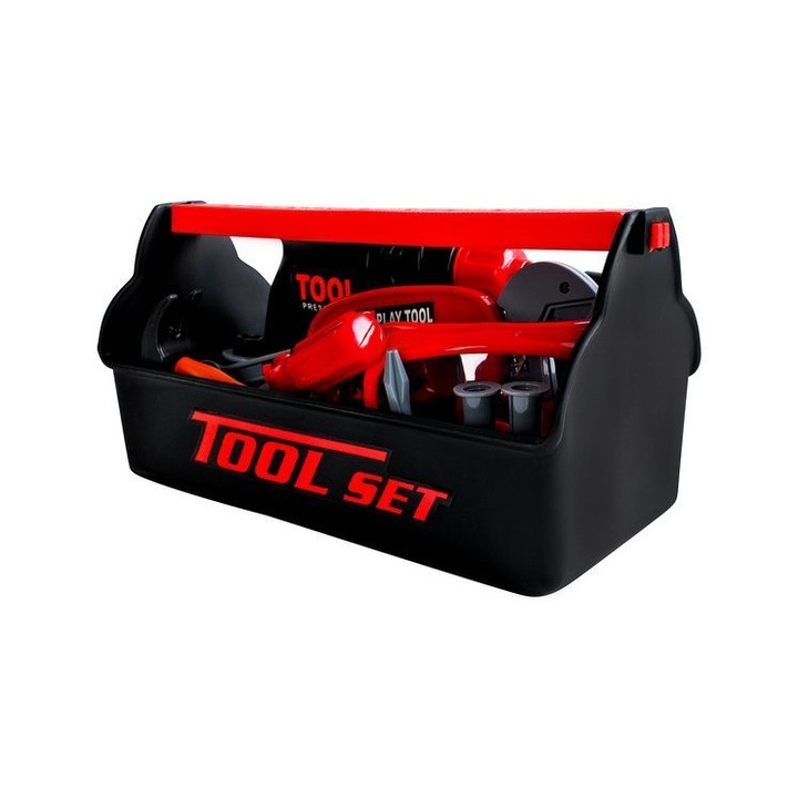 Set pentru copii, trusa cu unelte si cutie pentru depozitare, Tool Box 22 elemente