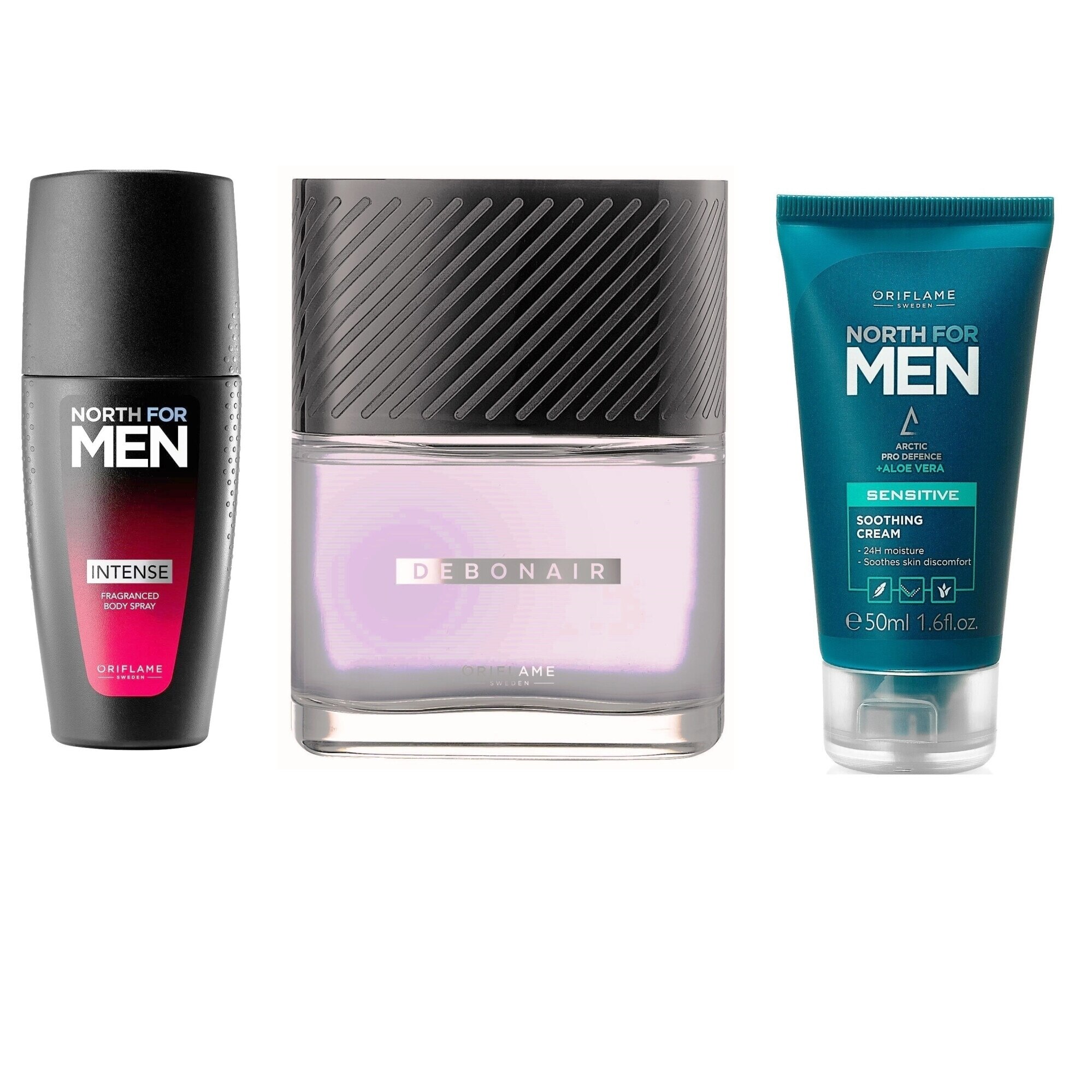 Set de 3 pentru el, Debonair, Gel hidratant, Spray Parfumat, Oriflame