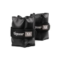 Set 2 greutati fitness, Tiguar, 2 x 1.5 Kg , prindere velcro, negru