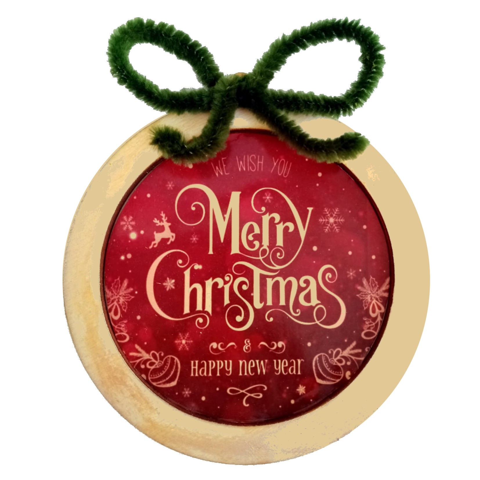 Glob foto personalizat de lemn, Merry Christmas