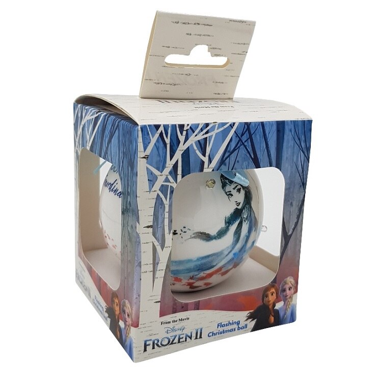 Glob luminos pentru Craciun cu led, Disney Frozen 2 - Be Yourself, Be Extraordinary, Multicolor, 7cm