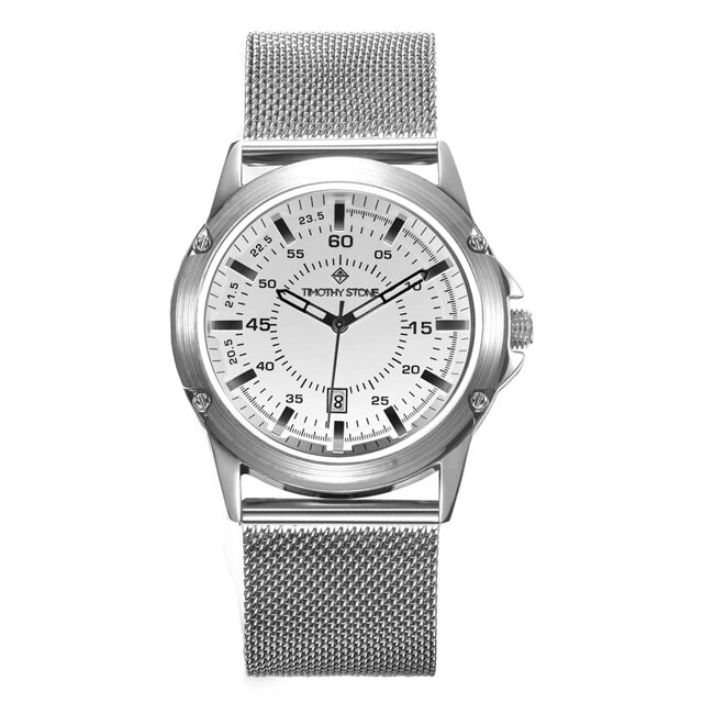 Ceas barbati Norse by Timothy Stone, argintiu, 24.5 cm lungime