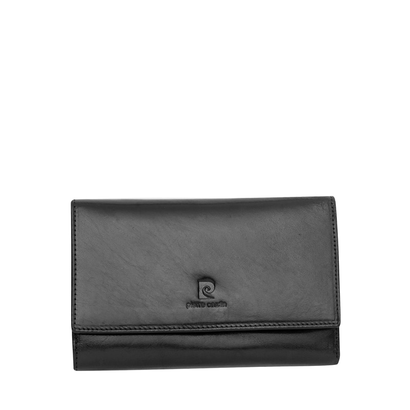 Portofel dama, Pierre Cardin, PCL01007, Piele naturala, Negru
