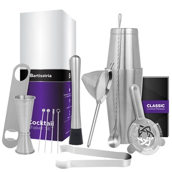 Set Cocktail Shaker, BARTISSTRIA Kit pentru barmani, 13 piese Set Cocktail Shaker, BARTISSTRIA Kit pentru barmani, 13 piese