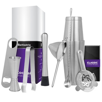 Set Cocktail Shaker, BARTISSTRIA Kit pentru barmani, 9 piese Set Cocktail Shaker, BARTISSTRIA Kit pentru barmani, 9 piese