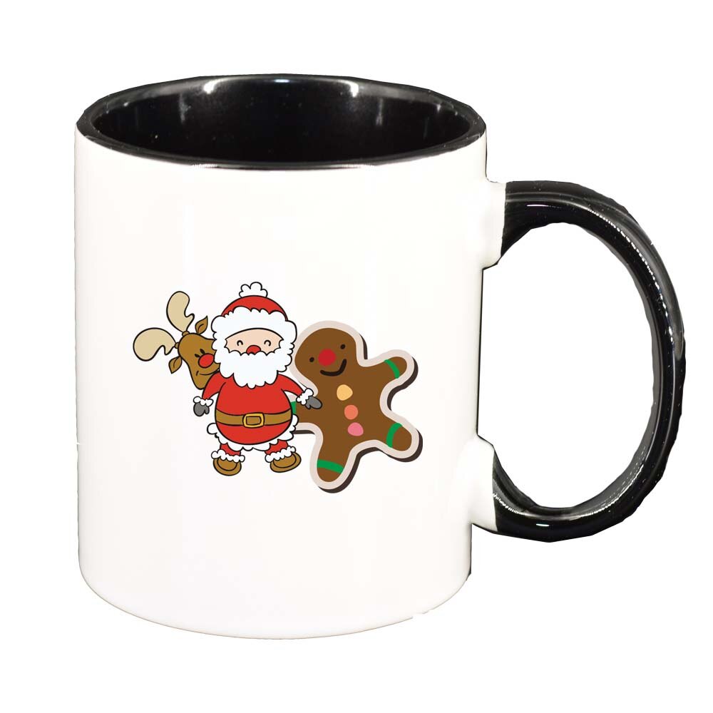 Cana Craciun Fericit / Merry Christmas, interior negru, 330ml, D1540