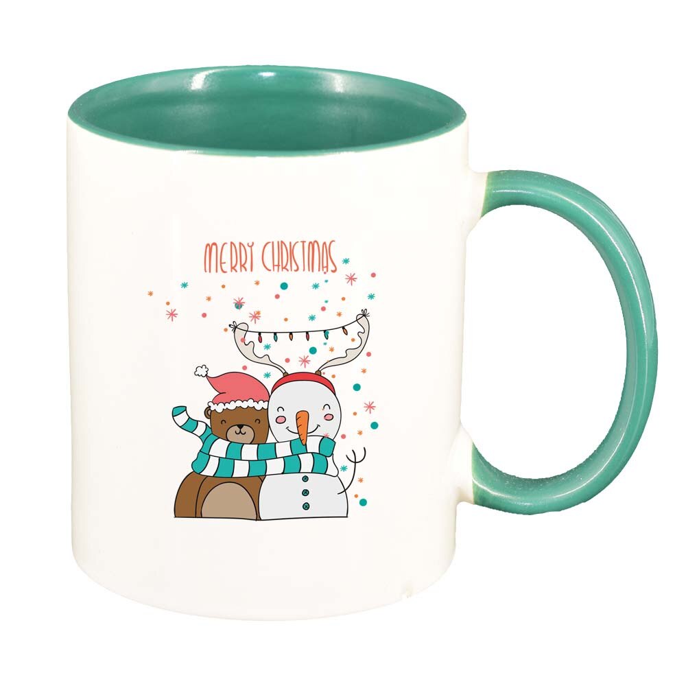 Cana Craciun Fericit / Merry Christmas, interior verde, 330ml, D1545