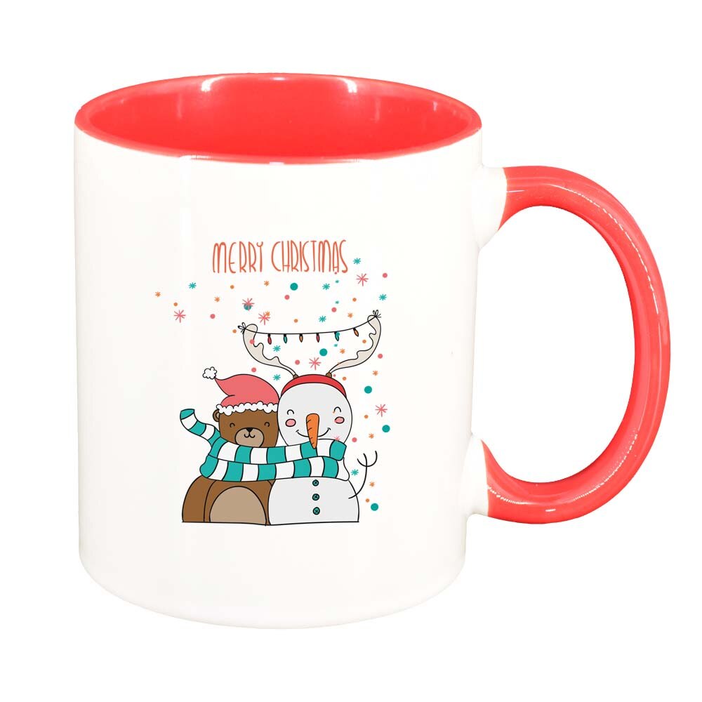 Cana Craciun Fericit / Merry Christmas, interior rosu, 330ml, D1545