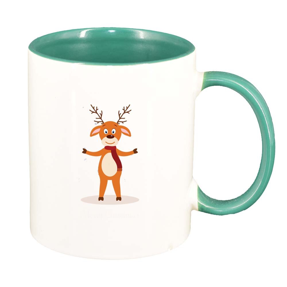 Cana Craciun Fericit / Merry Christmas, interior verde, 330ml, D1542