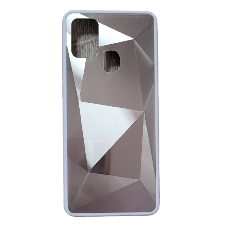 Кейс с диамантена текстура, съвместим със Samsung A21s, сребрист