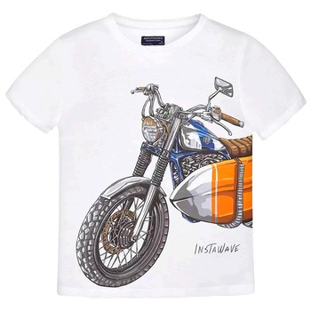 Tricou, Mayoral, casual, baieti, Alb, 162 CM Tricou, Mayoral, casual, baieti, Alb, 162 CM