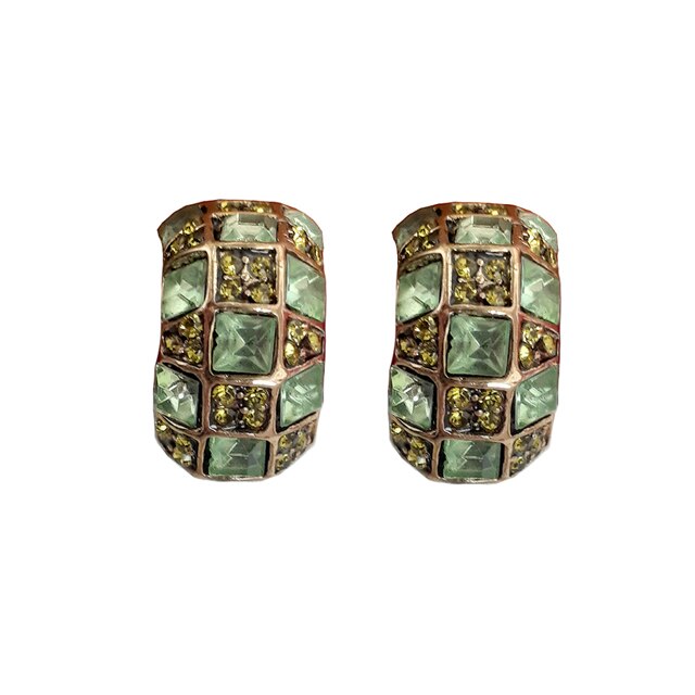 Cercei vintage dama, multicolor, 2.1 cm inaltime