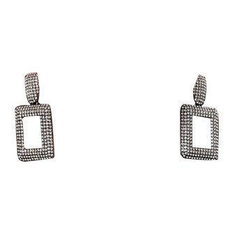 Cercei square silver hoops