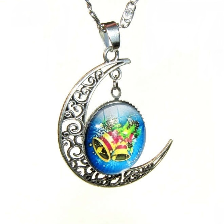 Lantisor Crystal4Art cu pandantiv de Craciun „Christmas bells”