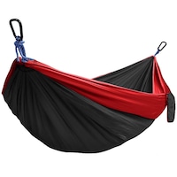 Hamac Action One din material parasuta 270x140 cm, rosu/negru