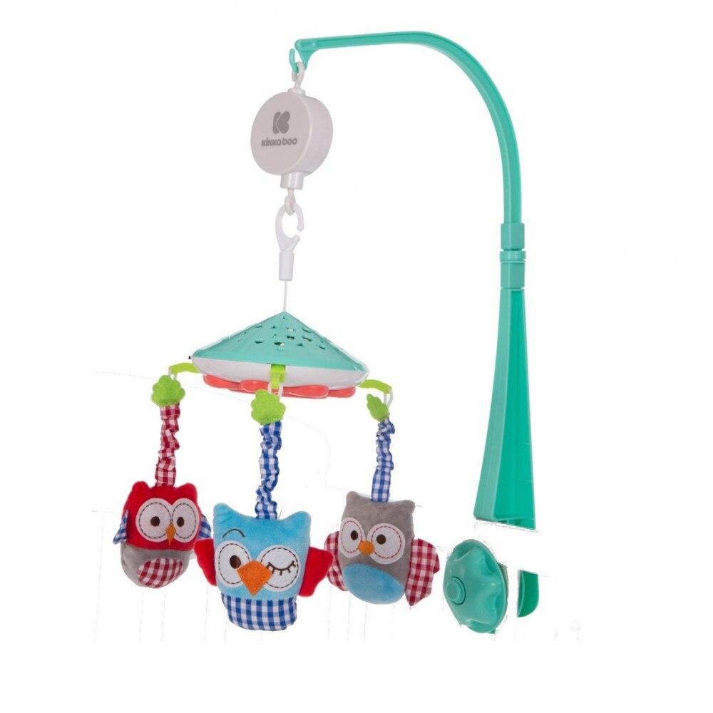 Carusel KikkaBoo Owls Green muzical cu proiectii