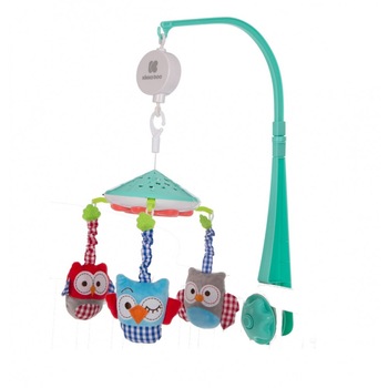 Carusel KikkaBoo Owls Green muzical cu proiectii Carusel KikkaBoo Owls Green muzical cu proiectii