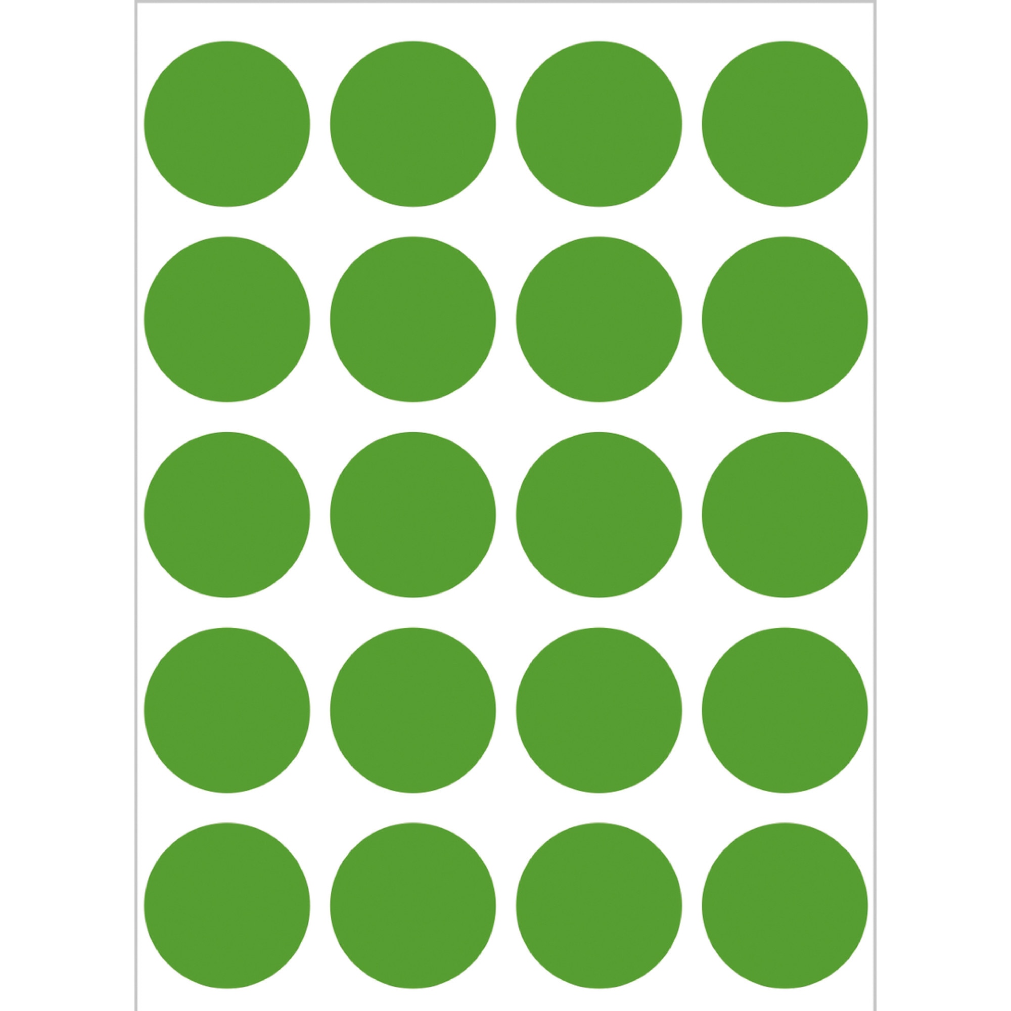 Set etichete, buline, verde, ø 19, 100 buc, H1885