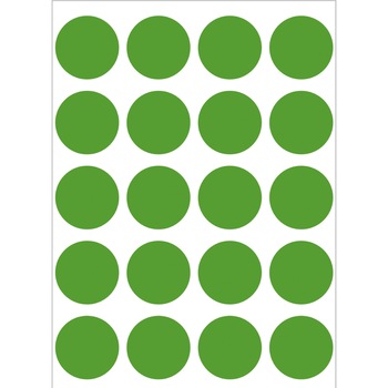 Set etichete, buline, verde, ø 19, 100 buc, H1885 Set etichete, buline, verde, ø 19, 100 buc, H1885