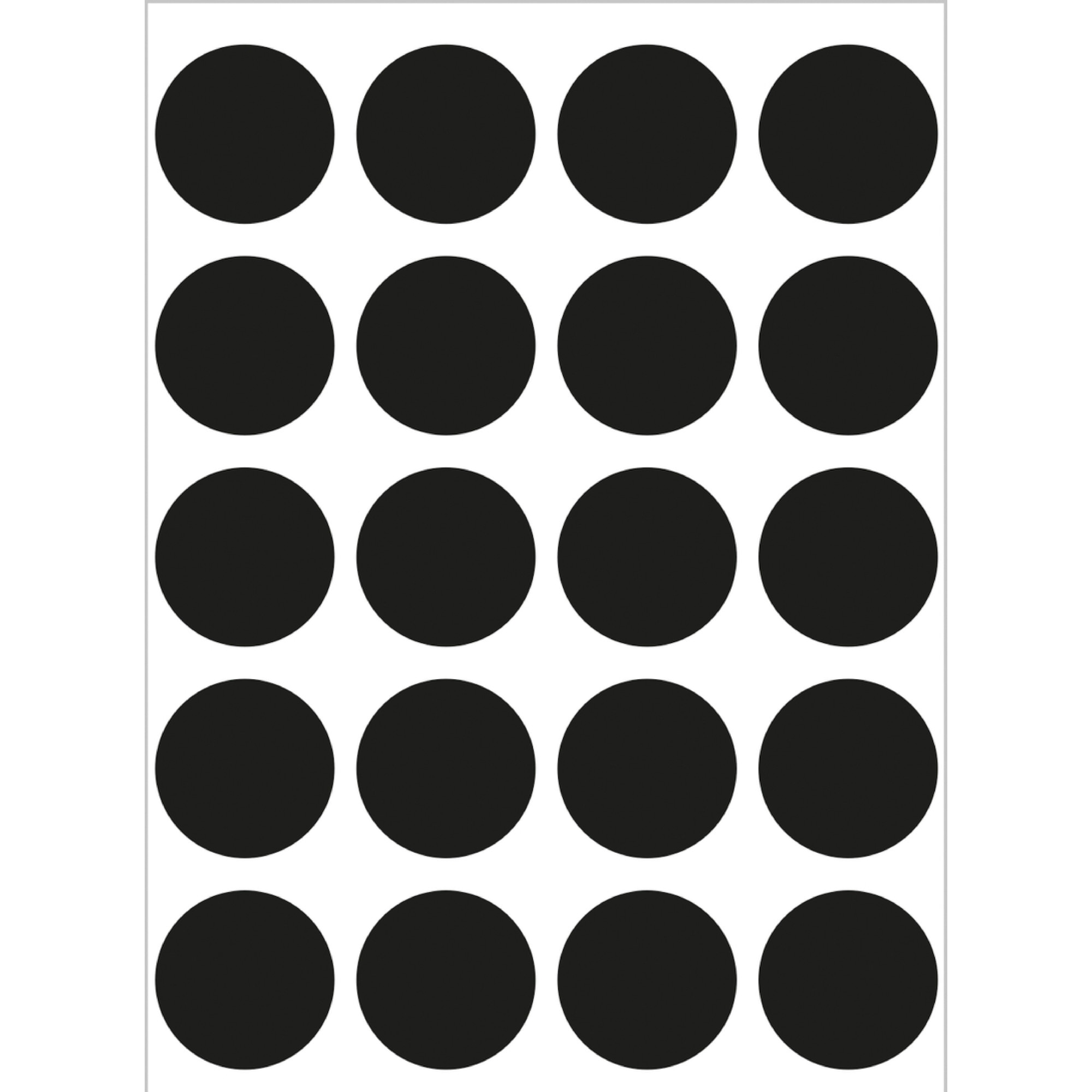 Set etichete, buline, negru, ø 19, 100 buc, H1879