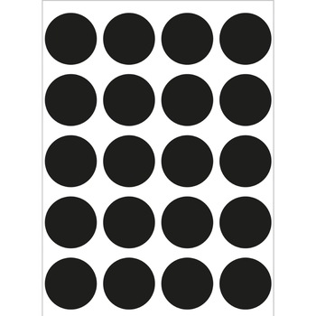 Set etichete, buline, negru, ø 19, 100 buc, H1879 Set etichete, buline, negru, ø 19, 100 buc, H1879
