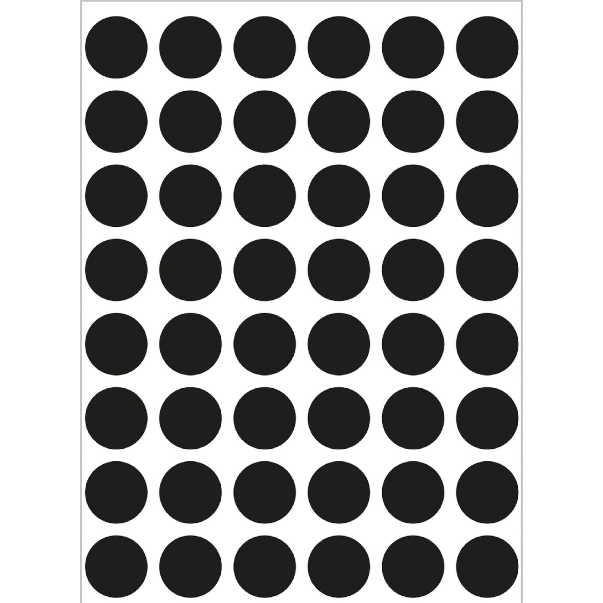 Set etichete, buline, negru, ø 13, 240 buc, H1869