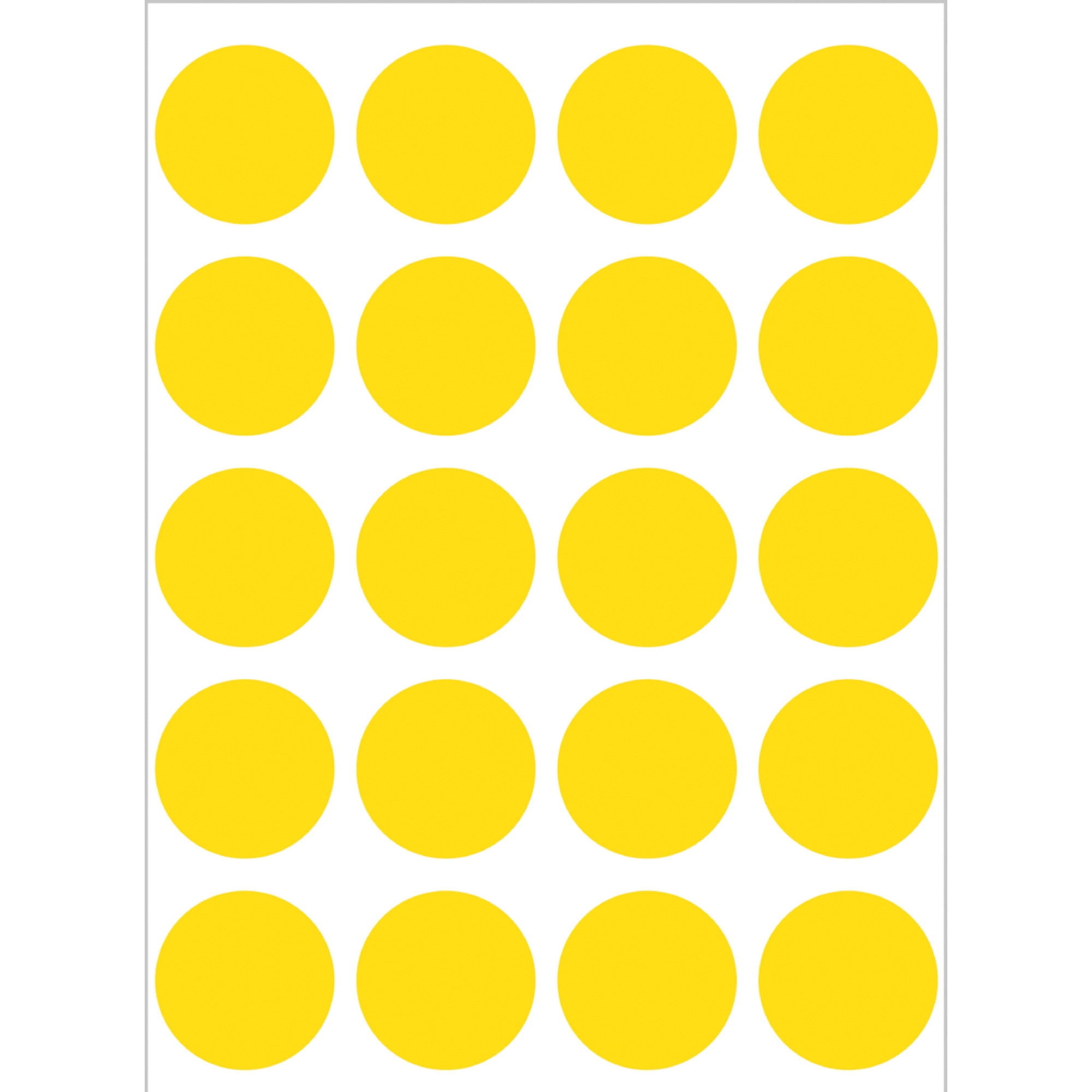 Set etichete, buline, galben, ø 19, 100 buc, H1871