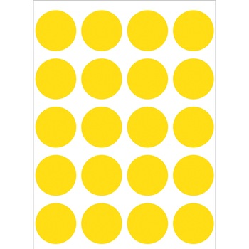 Set etichete, buline, galben, ø 19, 100 buc, H1871 Set etichete, buline, galben, ø 19, 100 buc, H1871