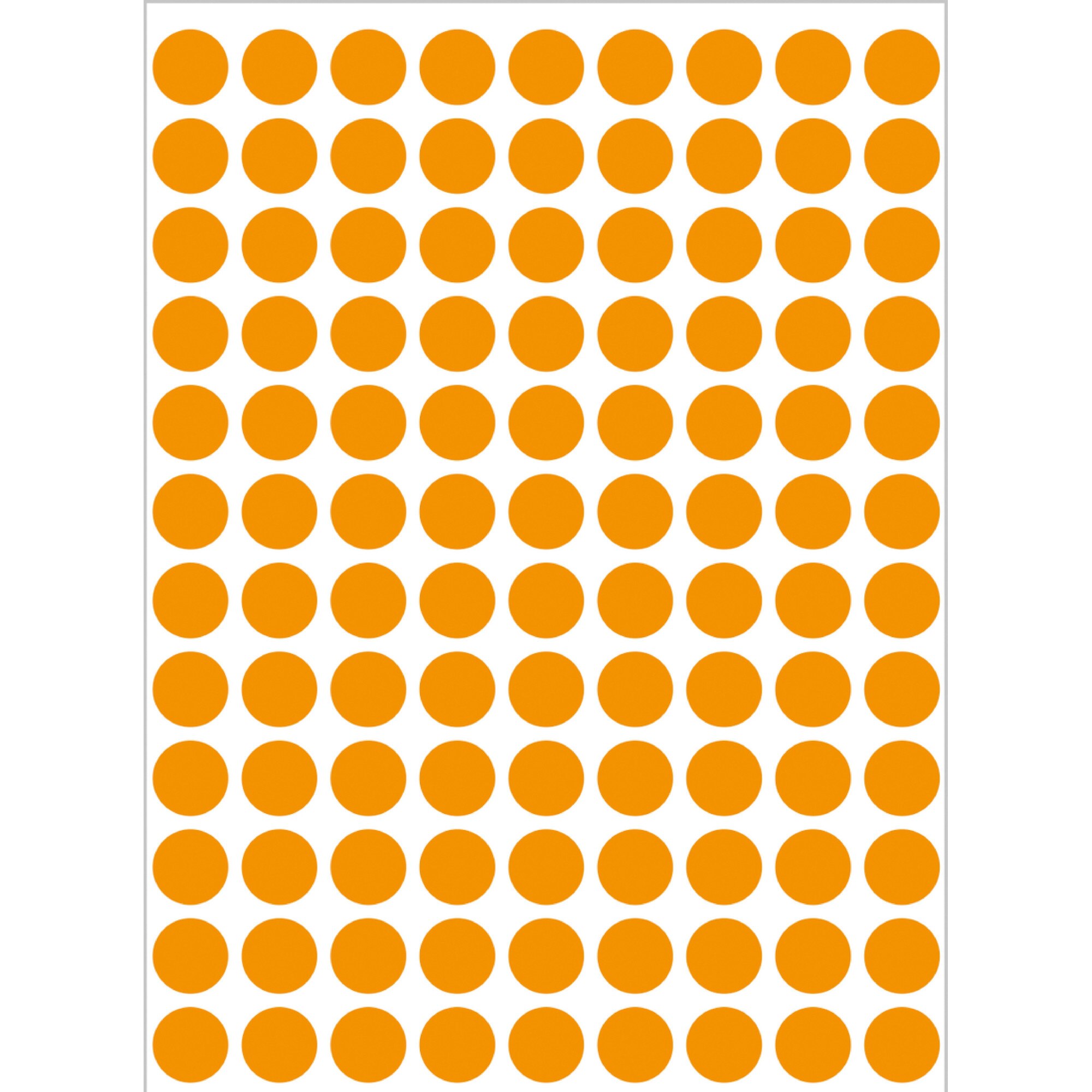 Set etichete, buline, portocaliu, ø 8, 540 buc, H1844