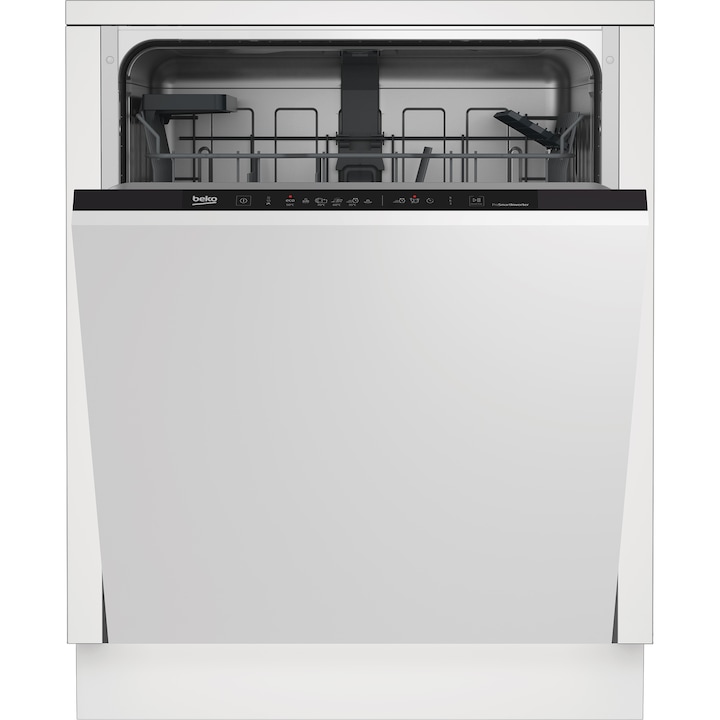 Beko DIN36420 Beépíthető mosogatógép, 14 teríték, 6 program, ProSmart Inverter motor, Rugalmas evőeszközkosár, E energiaosztály, Fehér