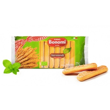 Piscoturi BIO Savoiardi, Forno Bonomi, 200g ( 26% Ou ) Piscoturi BIO Savoiardi, Forno Bonomi, 200g ( 26% Ou )
