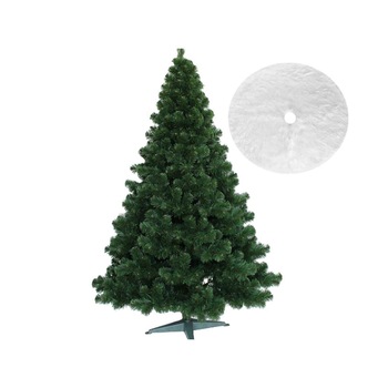 Brad artificial de Craciun, Verde Natural Atlanta Lux 200 cm cu suport Si Covor rotund din blana artificiala, diametru 122 cm, alb Brad artificial de Craciun, Verde Natural Atlanta Lux 200 cm cu suport Si Covor rotund din blana artificiala, diametru 122 cm, alb