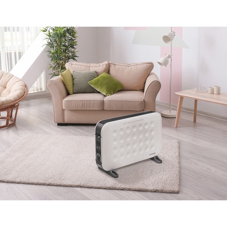 Convector electric de podea Concept KS3018, 2000 W, 2 trepte, Termostat reglabil, Functie Turbo, Alb