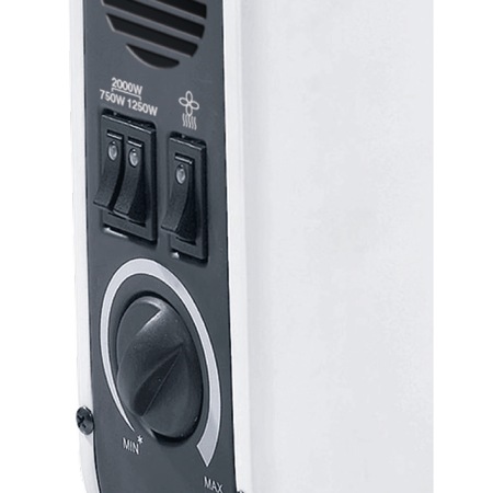 Convector electric de podea Concept KS3018, 2000 W, 2 trepte, Termostat reglabil, Functie Turbo, Alb