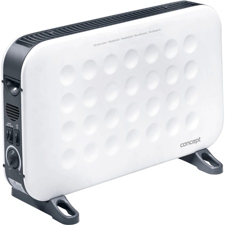 Convector electric de podea Concept KS3018, 2000 W, 2 trepte, Termostat reglabil, Functie Turbo, Alb