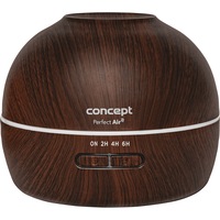 Umidificator Concept ZV1006, 10 W, Rezervor 0.3 l, Umidificare 40 ml/h, Aromaterapie, Temporizator, Lemn negru