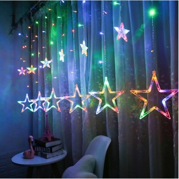 Instalatie decorativa, plasa de stele luminoasa Craciun pentru interior, Multicolor, 140 leduri- 4m, interconectabila Instalatie decorativa, plasa de stele luminoasa Craciun pentru interior, Multicolor, 140 leduri- 4m, interconectabila