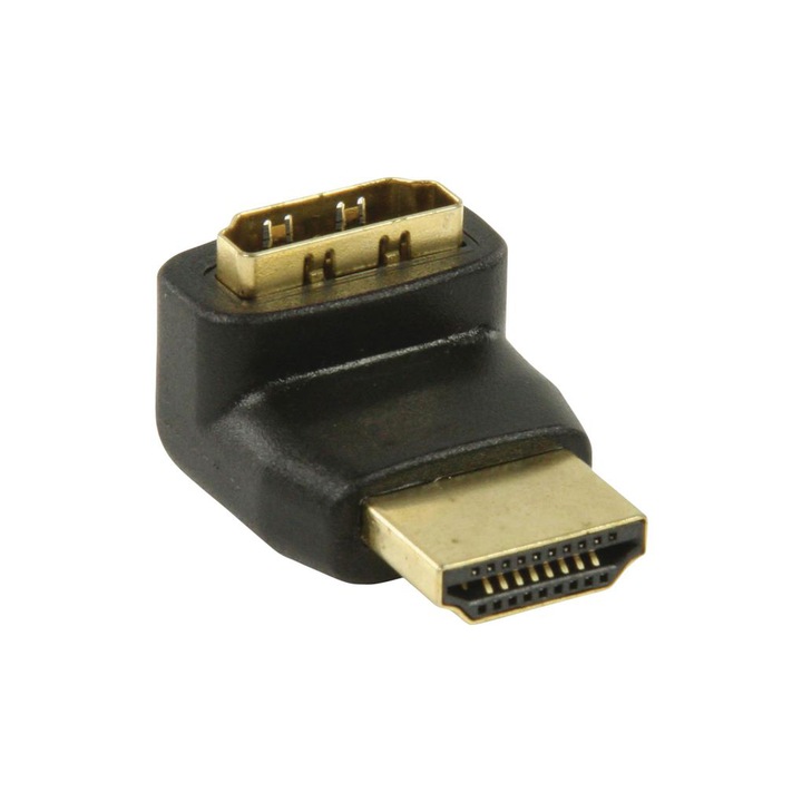 Adaptor HDMI - HDMI mama cotit 270° negru, Nedis