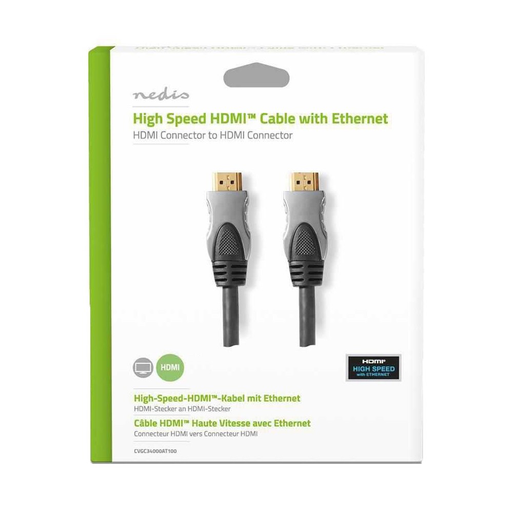 Cablu HDMI Nedis, Ethernet, 1.5m, antracit