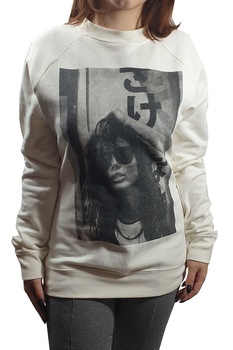 Bluza imprimeu foto, Alb Bluza imprimeu foto, Alb