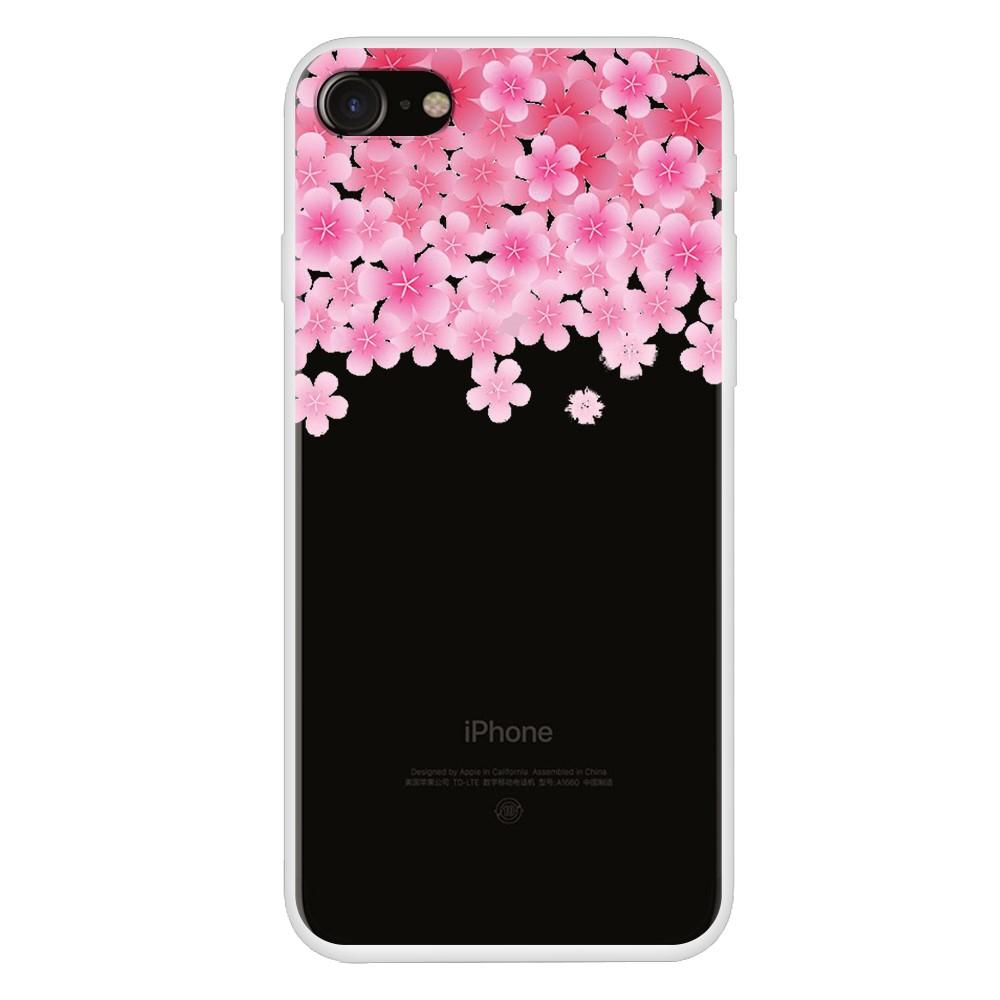 Husa Apple iPhone SE 2 model Cherry Blossom, Silicon, Antisoc, Viceversa Alb/Roz