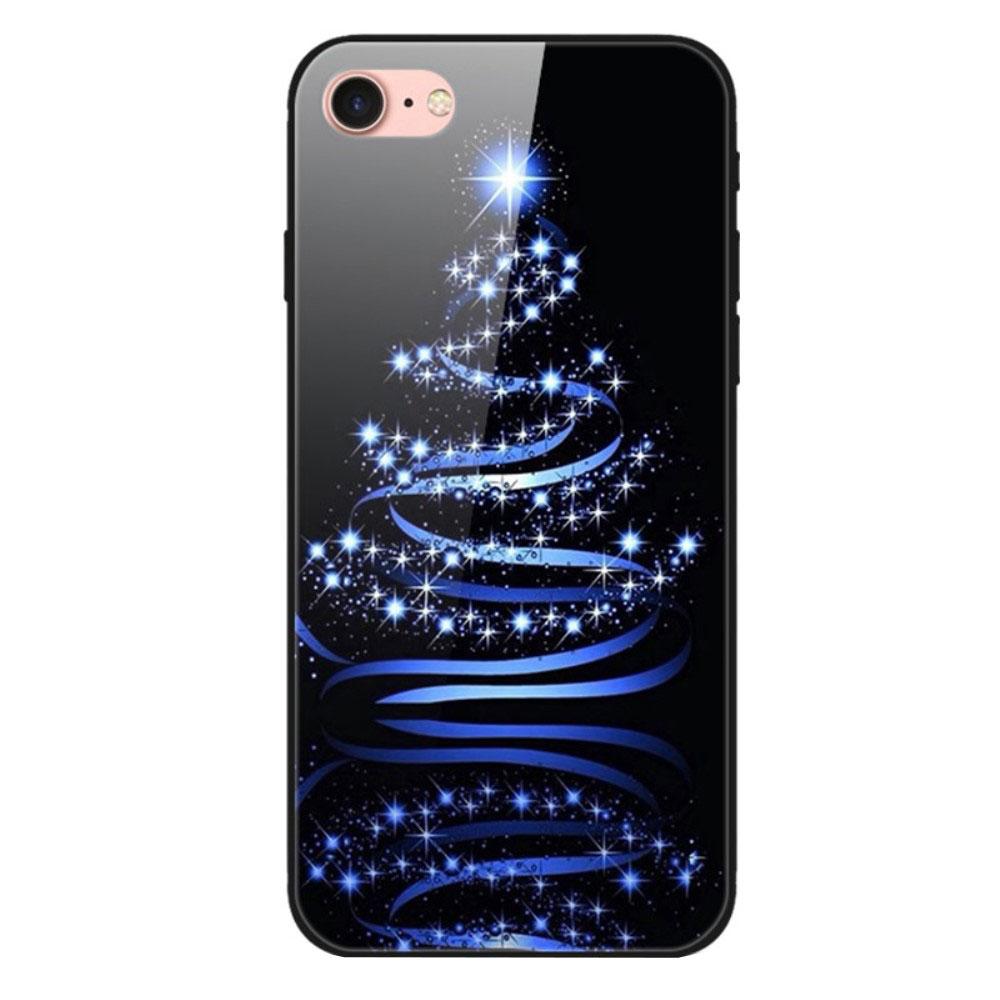 Husa Craciun Apple iPhone SE 2 model Glass Christmas Blue Star, Antisoc, TPU Hybrid, Viceversa Multicolor