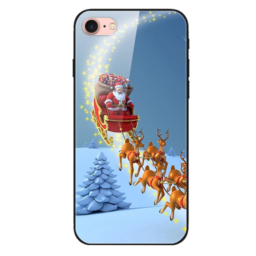 Husa Craciun Apple iPhone SE 2 model Glass Santa's Sleigh, Antisoc, TPU Hybrid, Viceversa Multicolor