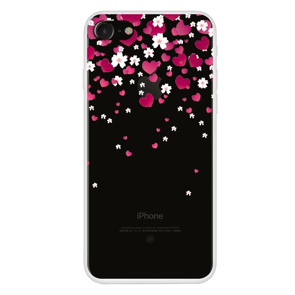 Husa Apple iPhone SE 2 model Love Hearts, Silicon, Antisoc, Viceversa Alb/Roz